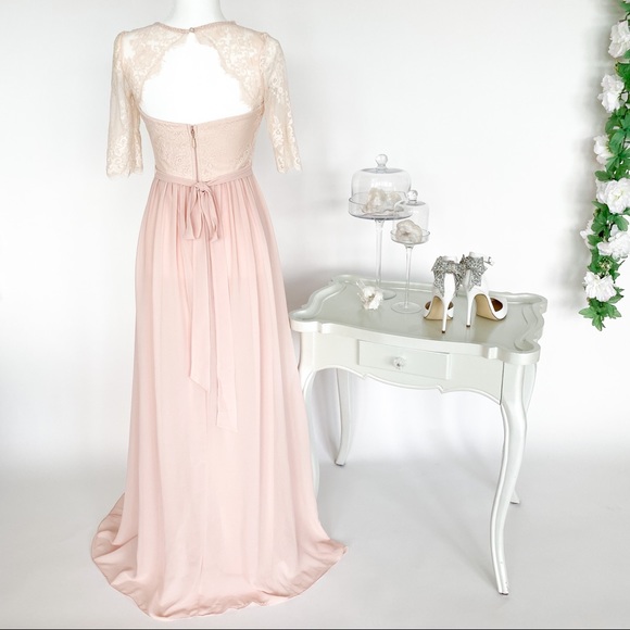 Lulu’s Chiffon Maxi Dress with Delicate Sleeves - Picture 6 of 9